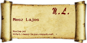 Mesz Lajos névjegykártya